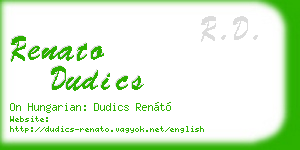 renato dudics business card